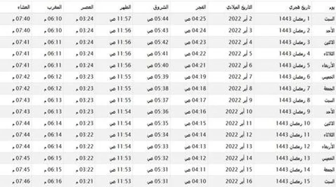 افضل نموذج امساكية رمضان 2024